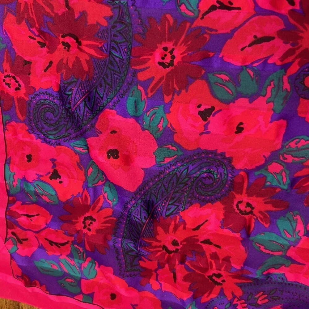 Vintage Fuchsia Pink Floral and Paisley 29